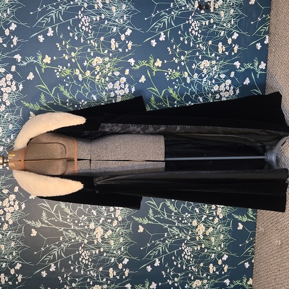 Vintage David Brown Fur Saks Fifth Avenue Fur Collar Full Length Coat